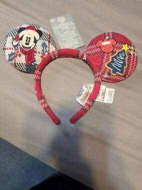 Disney Mickey Holiday Plaid Ear Headband